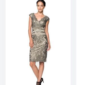NWT Tadashi Shoji Smokey Pearl Lace Dress (14)
